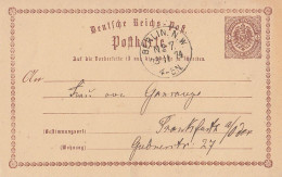 DR Ganzsache K1 Berlin N.W. Nr.7 23.11.74 Gel. Nach Frankfurt/O. - Briefe U. Dokumente