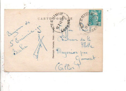 GANDON SUR CARTE DE SAINTE ENIMIE LOZERE 1949 - 1921-1960: Moderne