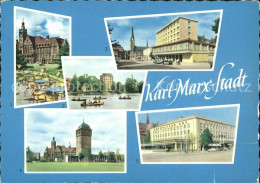 72114950 Karl-Marx-Stadt Rathaus Hochhaus Schlossteich Roter Turm Karl-Marx-Stad - Chemnitz