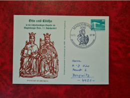 LETTRE 1987 CARTE ENTIER MAGDEBURG DDR GRUNDER DES MORITZKLOSTERS OTTO UND EDITHA - Otros & Sin Clasificación