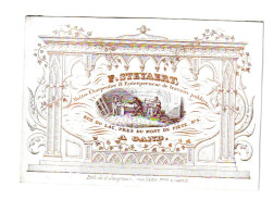 Carte De Visite Porcelaine - F. STEYAERT, Maître Charpentier, Entrepreneur  à GAND / GENT  1840...1850  ( B370) - Tarjetas De Visita