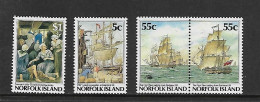 NORFOLK 1987 COLONISATION DE NORFOLK-BATEAUX YVERT N°405/408 NEUF MNH** - Bateaux