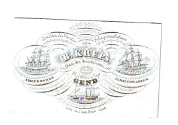 Carte De Visite Porcelaine - B. KREPS, Courtier De Navires   à GAND / GENT  1840...1850  ( B370) - Visitekaartjes