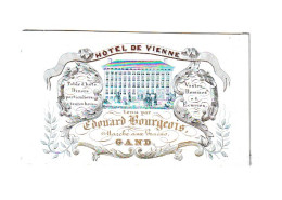 Carte De Visite Porcelaine - " Hôtel De Vienne " Edouard BOURGEOIS    à GAND / GENT  1840...1850  ( B370) - Tarjetas De Visita