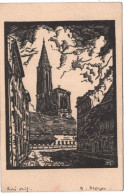 Cathédrale De STRASBOURG  Au Verso Signé De L'artiste MEYER Daniel  Au Recto Dédicace  Signée - Strasbourg