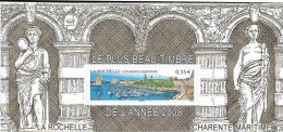 Bloc Souvenir  Seul Sans Son Carton N°44 La Rochelle Le Plus Beaux Timbre De L'année 2008 Classeur Noir - Souvenir Blocks & Sheetlets