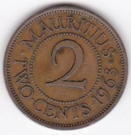 Ile Maurice , 2 Cents 1964 , Elizabeth II , En Bronze , KM# 32 - Maurice