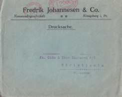 DR Brief Freistempel Königsberg 23.8.23 Gel. Nach Norwegen - Brieven En Documenten