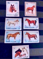 FUJEIRA 1972 7 V Oblitérés Cheval Horse Mammifère Mammal Mamífero Saügetier - Caballos