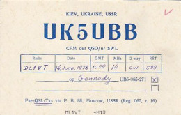 AK 213283 QSL - USSR - Ukraine - Kiev - Radio Amateur