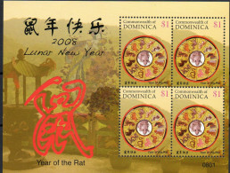 Dominica Year Of The Rat - Année Du Rat  XXX 2008 - Dominica (1978-...)