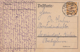 DR Karte EF Minr.327B Potsdam 19.11.23 Gel. Nach Mariendorf - Lettres & Documents