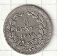 OLANDA 5 CENT 1850 ARGENTO - 1849-1890 : Willem III