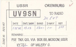 AK 213287 QSL - USSR - Orenburg - Radio Amateur