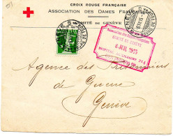 SUISSE-FRANCE.1915.RARE "COMITE ASSOCIATION DES DAMES FRANCAISES./ HOPITAL AUXILIAIRE N°214".GEX (AIN) - 1. Weltkrieg 1914-1918