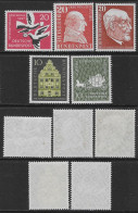 Germany BRD 1957 Letter, Vom Stein, Baeck, Württemberg Etc 5val Mi N.276-280 MNH ** - Ungebraucht