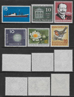 Germany BRD 1957 Navigation, Giessen, Ballin, Nature Etc 6val Mi N.257-258,266-267,274-275 MNH ** - Unused Stamps