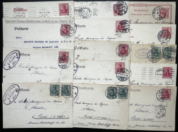 LOT DE 14 CARTES AVEC TIMBRES OU ENTIERS POSTAUX / ALLEMAGNE POUR PARIS / 1905 A 1912 / METZ HAMBURG BRESLAU...LOT N°520 - Cartes Postales