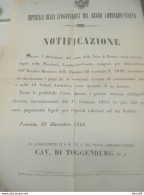 1860 VENEZIA RIAMMESSI IN CIRCOLAZIONE I PEZZI DA 6 CARANTANI MONETA DI CONVENZIONE - Historical Documents