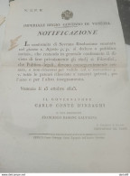 1825 VENEZIA DIVIETO DI FAR PRIVATAMENTE GLI STUDI SI FILOSOFICI CHE POLITICO LEGALI - Documentos Históricos