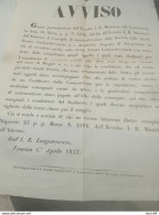 1857 VENEZIA AVVISO STRADE FERRATE LOMBARDO VENETO - Documentos Históricos