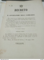 1859 MILANO APPLICAZIONE DEI DIRITTI POSTALI - Historical Documents