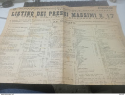 1942 BRESCIA ELENCO DEI PREZZI MASSIMI - Documents Historiques