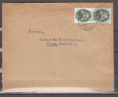 DR 1927,Mi. 398 2x Auf Brief Mit Stempel Naumburg Nach Dessau(D3813) - Lettres & Documents