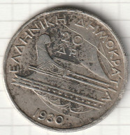 GRECIA 20 DRACME 1930 ARGENTO 500 - Grecia