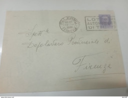1939 LETTERA CON ANNULLO  PALERMO + FIRENZE +  TARGHETTA - Poststempel