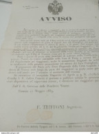 1839 VENEZIA  REGOLAMENTO PER I VIAGGIATORI - Documents Historiques