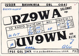 AK 213292 QSL - USSR - Bashkiria - Radio Amateur