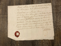 Certificat De Paiement De La Capitation D’un Cavalier Des Chevaux Légers De La Garde Du Roi 1716 Signé Maitre De Camps - Documentos Históricos