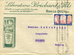 Lettre Commerciale - Laboratoires Brichard - De Bar Le Duc (Meuse) Vers Hayange (Moselle) - 3004/1930 - 1921-1960: Moderne