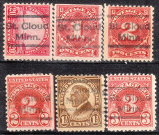 USA Precancel Vorausentwertungen Preo Locals Minnesota, Saint Cloud 525, 6 Diff. Perf. 11x11 - Precancels