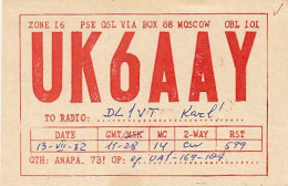 AK 213298 QSL - USSR - Radio Amateur