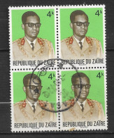 ZAÏRE N°  812 BLOC DE 4 - Used Stamps