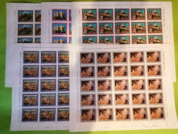 Italia **  Anno 1977 -  EUROPA + TURISTICA. IN FOGLI DI 25.  Unif. 1370 à 1374.  MNH - Complete Vellen