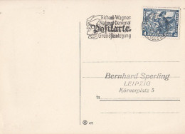 DR Karte EF Minr.500 SST Leipzig 6.3.34 Wagner-Denkmal - Brieven En Documenten