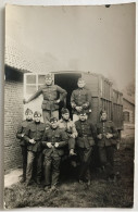 Photo Ancienne - Snapshot - Carte Photo - Militaire - Train Wagon - Soldats Belges - Ferroviaire - Chemin De Fer - War, Military