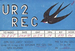 AK 213304 QSL - USSR - Estonia - Vijandi - Amateurfunk