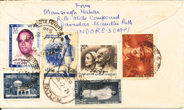 India Registered Cover Indore 14-7-1971 Sent To Ratlam With A Lot Of Stamps On The Backside Of The Cover Incl. Mahatma G - Briefe U. Dokumente