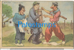 229516 ART ARTE SIGNED DIDONE HUMOR IT TURNED OUT TO BE HUNTED BY THE GAUCHO AND THE COUNTRYWITH WOMAN  POSTAL POSTCARD - Other & Unclassified