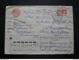 RUSSIA RUSSIE РОССИЯ STAMPS COVER 1973 RUSSIE TO ITALY RRR RIF.TAGG. (87) - Cartas & Documentos
