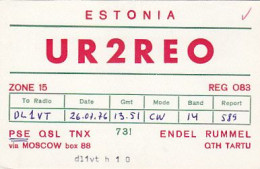AK 213305 QSL - USSR - Estonia - Tartu - Radio Amateur