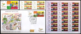 India 2023 AZADI KA AMRIT MAHOTSAV "MAHATMA GANDHI" Collection: 2v Set + Block Of 4 + Full Sheet + FDC As Per Scan - Mahatma Gandhi