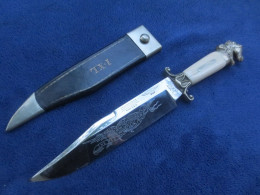 COUTEAU ET GAINE BOWIE À TÊTE DE CHEVAL VINTAGE IXL GEORGE WOSTENHOLM & SON - Knives/Swords