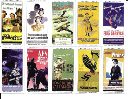 BB21 - SERIE CARTES ANGLAISES ROCKWELL - WORLD WAR II POSTERS - THE SERVICES - FORMAT 3.6 X 6.7 CM - 1939-45