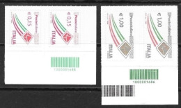 ● ITALIA 2015 ● Poste Italiane ● Prioritaria Da € 1,00 E 0,15 ** ● COPPIE Con Codice A BARRE ● Posta Ordinaria ● - Barcodes
