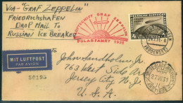 1931, POLARFAHRT, Etappe Friedrichshafen - Eisbrecher "MALYGIN" Frankiert Mit 4 RM Polarfahrt ( Mi-Nr. 458) - Zeppeline